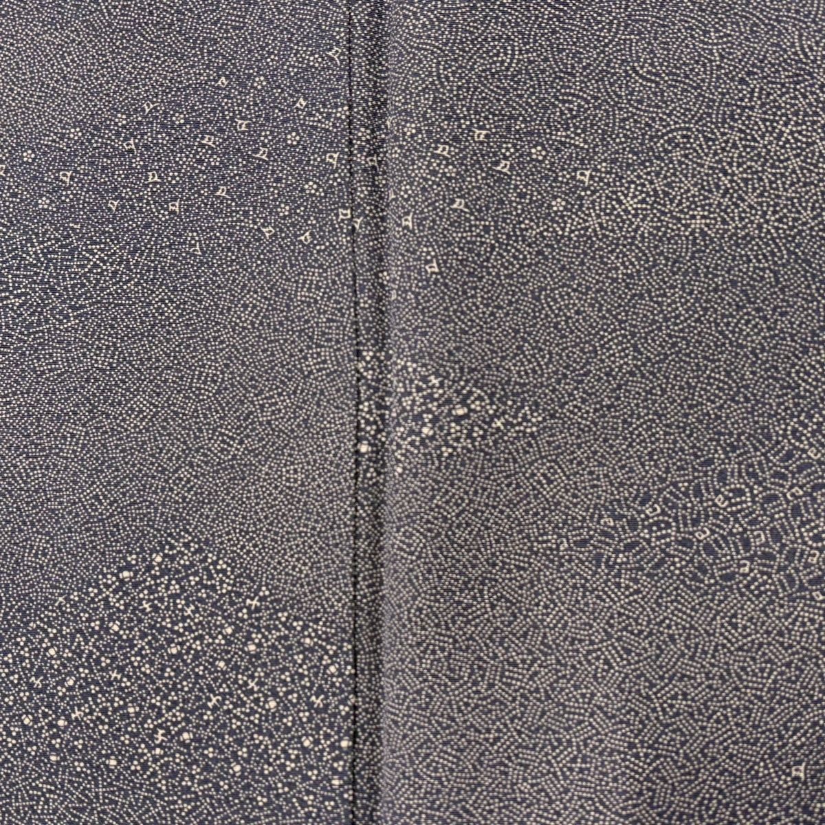 江戸小紋 身丈162cm 裄丈66.5cm M 袷 寄せ柄 文字文 灰紫 正絹 秀品