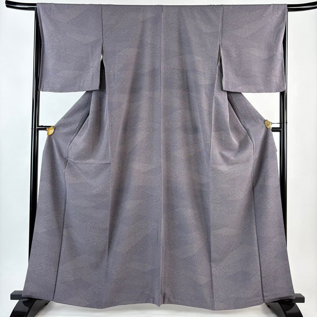 江戸小紋 身丈162cm 裄丈66.5cm M 袷 寄せ柄 文字文 灰紫 正絹 秀品