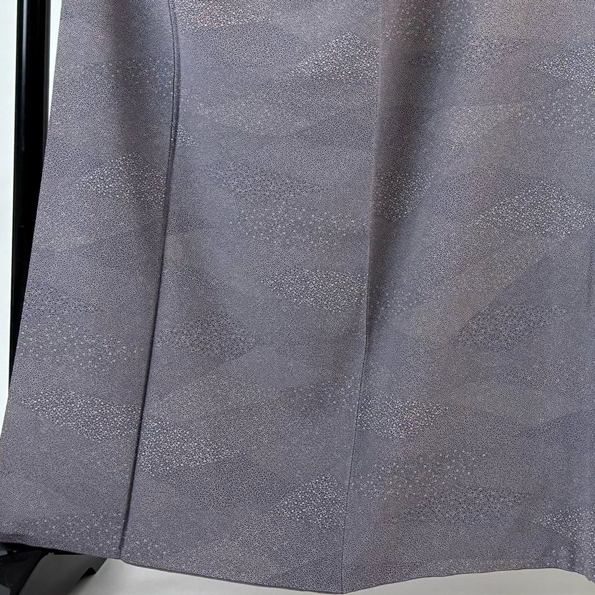 江戸小紋 身丈162cm 裄丈66.5cm M 袷 寄せ柄 文字文 灰紫 正絹 秀品