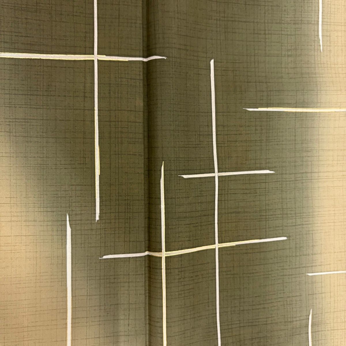 付下げ 身丈159cm 裄丈63cm S 袷 紬地 幾何学模様 金彩 茶色 正絹 秀品