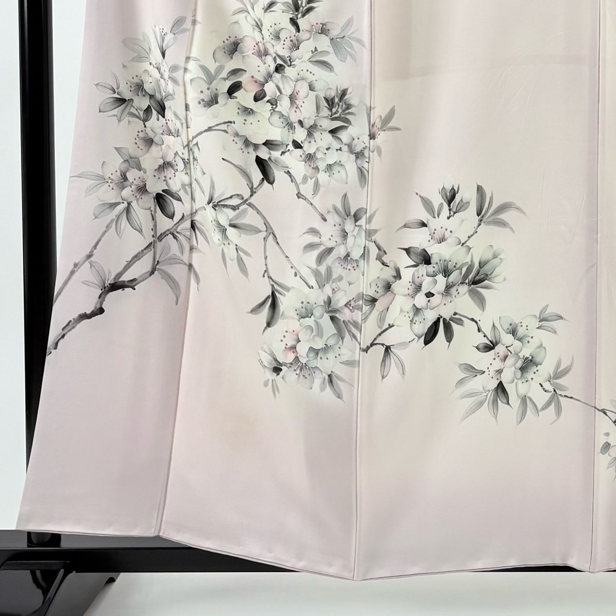 訪問着 身丈158cm 裄丈66cm M 袷 二代目清次郎 落款 枝花 ぼかし 薄