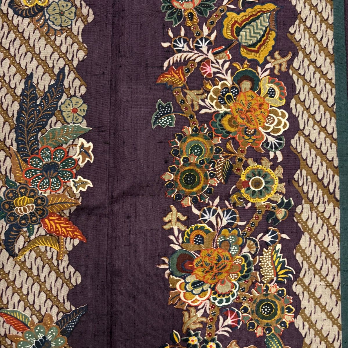 付下げ 身丈159.5cm 裄丈67.5cm L 袷 紬地 やまと 草花 鹿子柄 紫 正絹