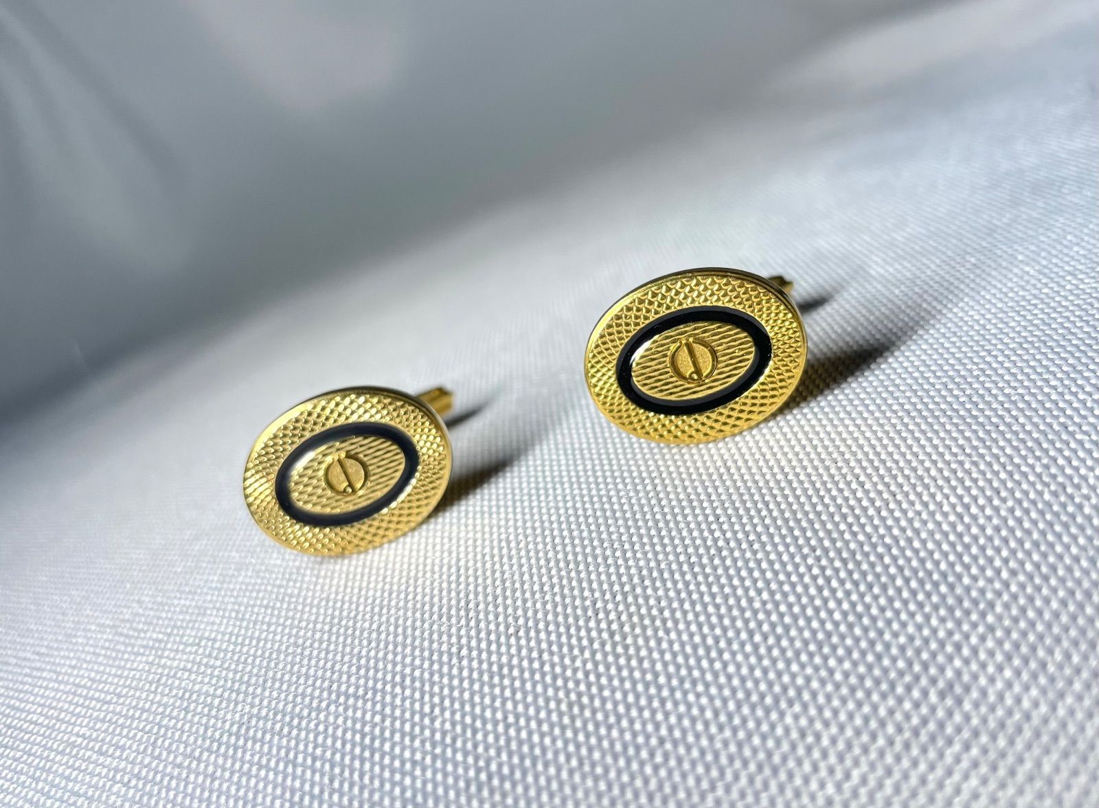 dunhill ダンヒル dロゴ＆パターンライン ブラック＆ゴールド