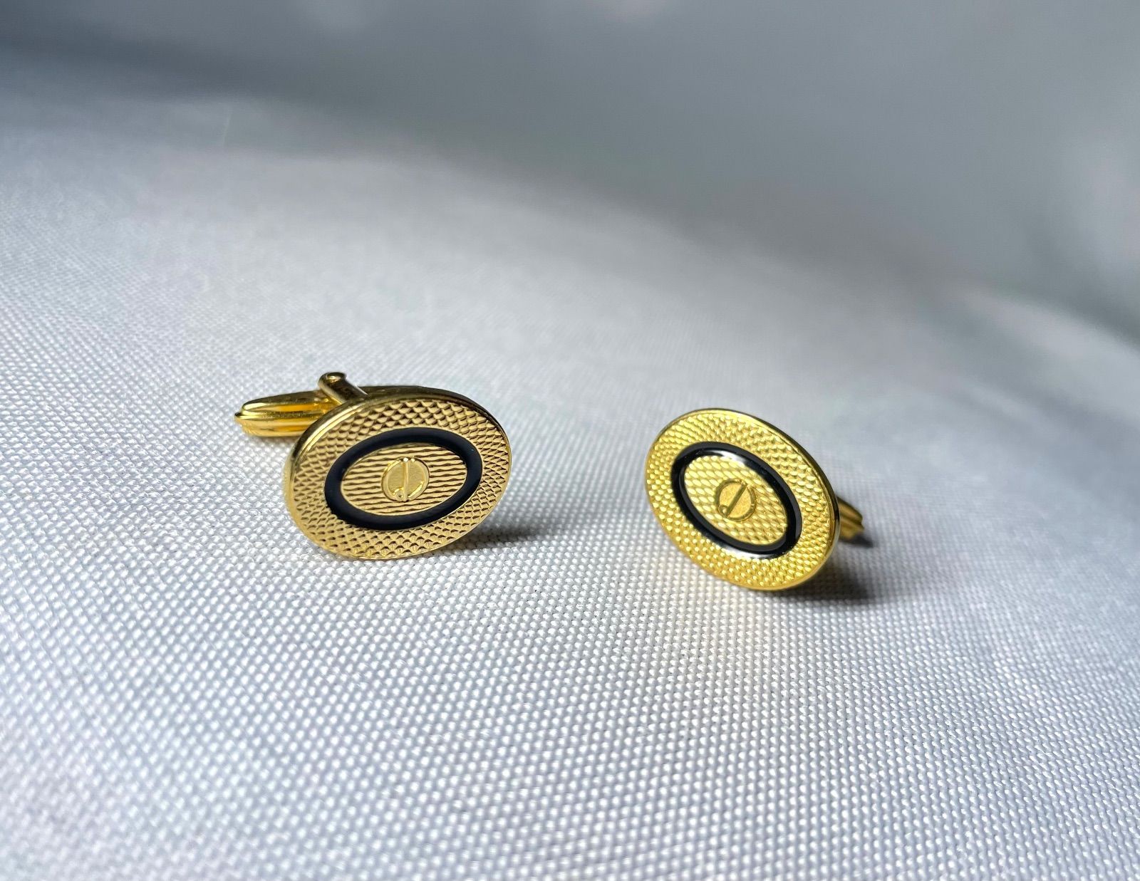 dunhill ダンヒル dロゴ＆パターンライン ブラック＆ゴールド