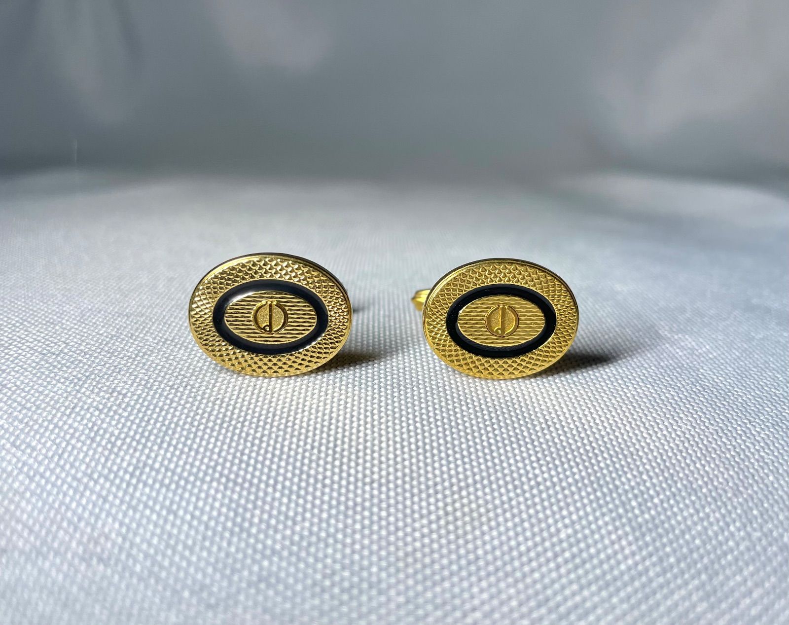 dunhill ダンヒル dロゴ＆パターンライン ブラック＆ゴールド