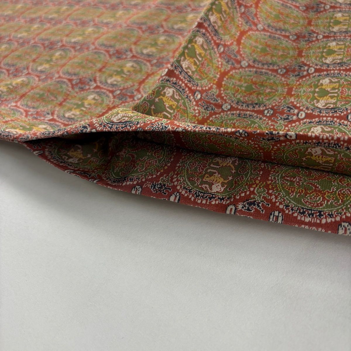 美品】 開き名古屋帯 逸品 龍村美術織物 比翼仕立て 円文白虎朱雀錦 赤