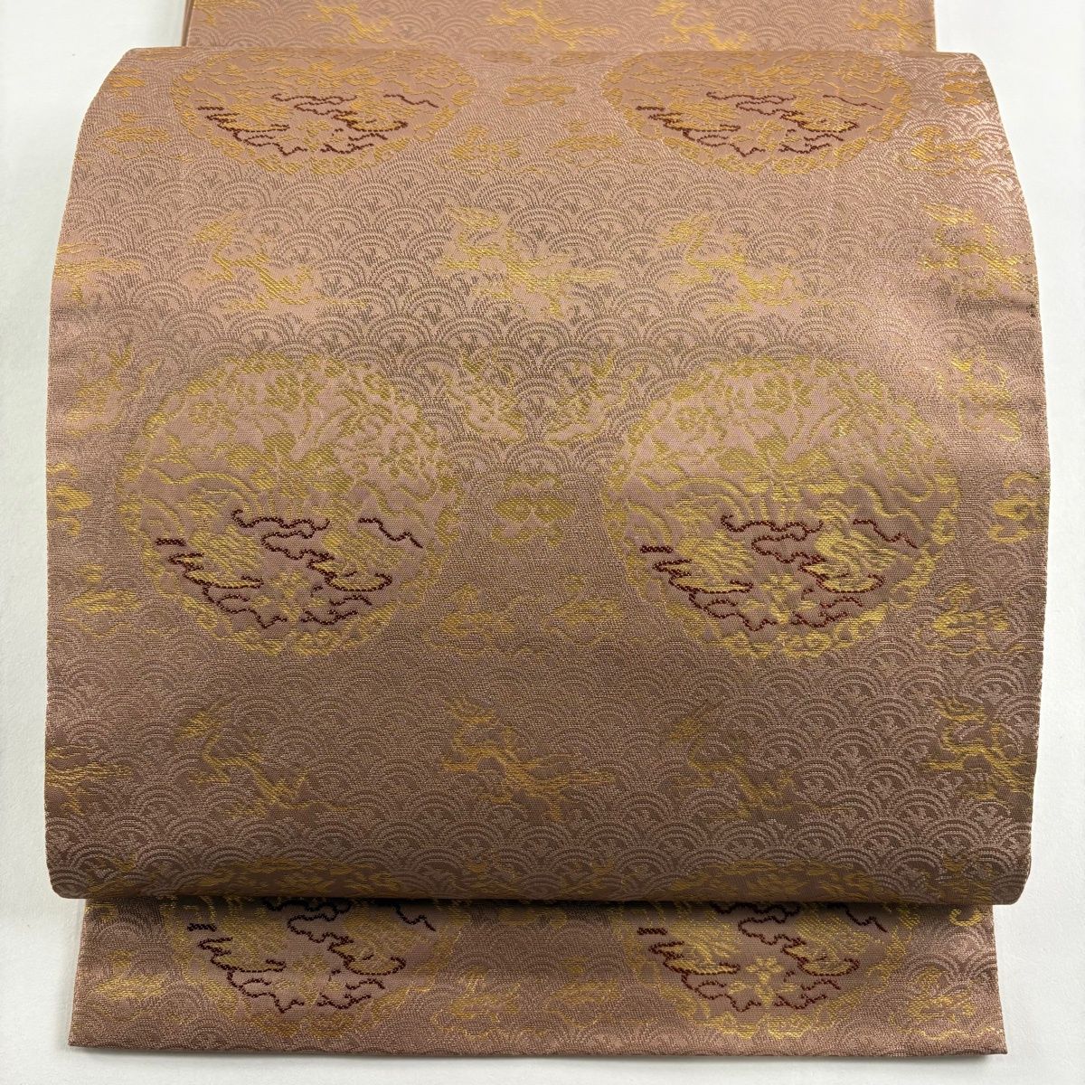 袋帯 逸品 龍村晋 落款 龍 花鳥 箔 薄小豆 六通 正絹 【中古】 - メルカリ