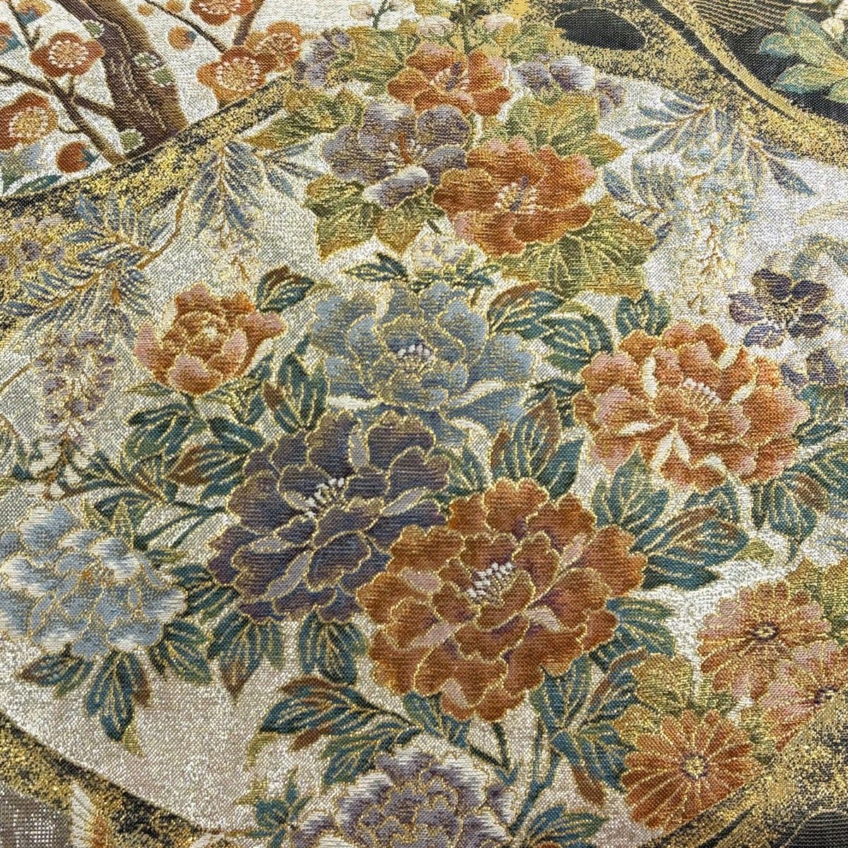 丸帯 琳派流水名勝図 金糸 箔 金色 お太鼓柄 正絹