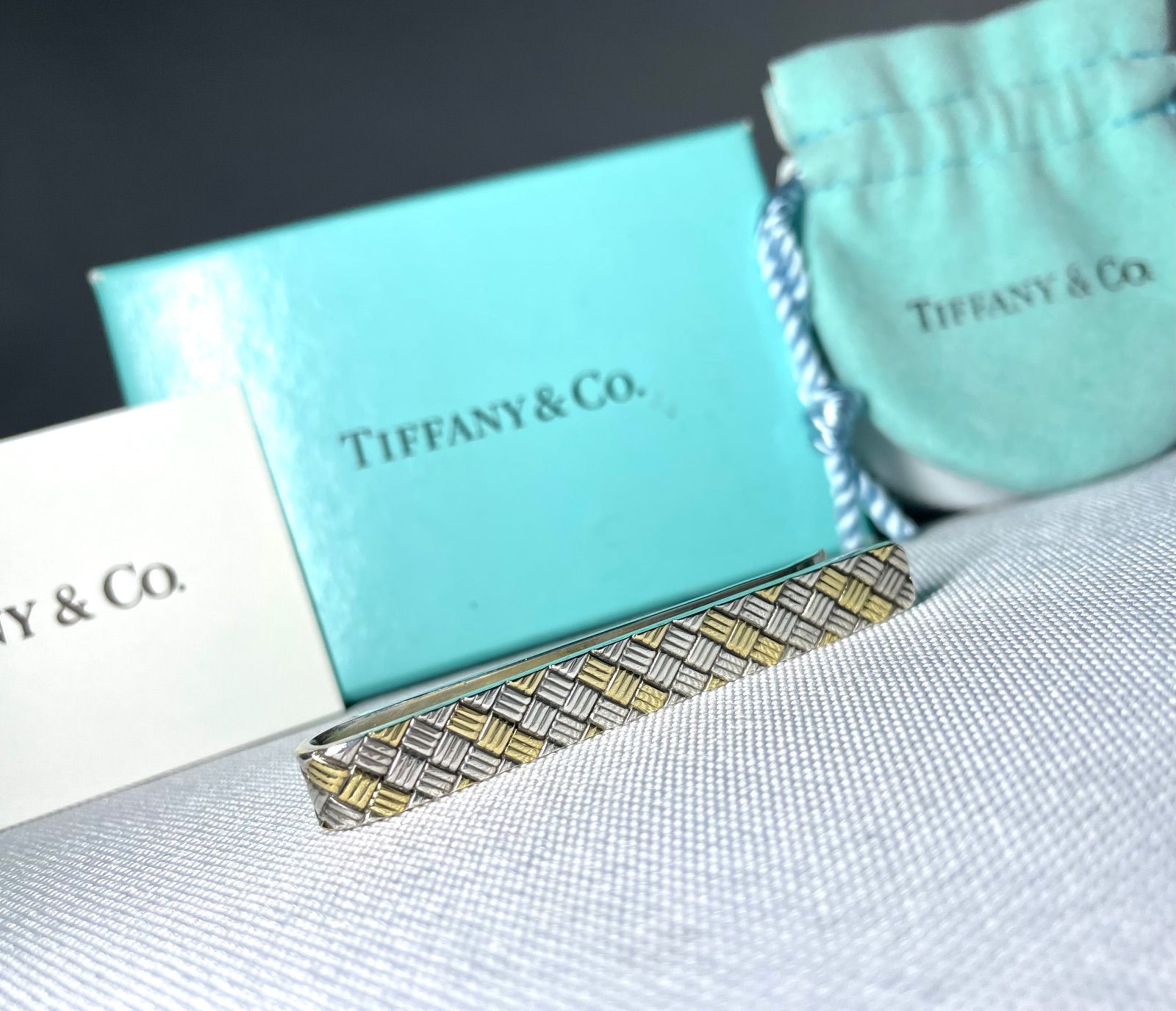 美品 Tiffany ティファニー 18Kゴールド & スターリングシルバー