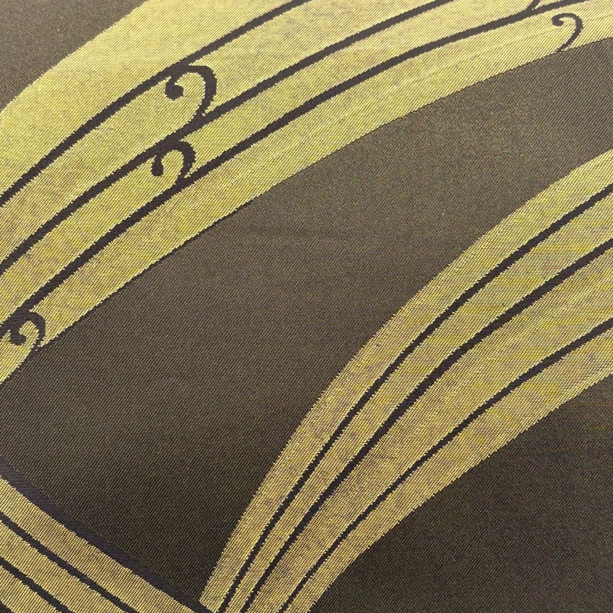 帯　茶系　袋帯　古代金錦　重兵衛　未使用 袋帯 秀品 落款 ますいわ屋 重兵衛 幾何学模様 箔 金茶 六通 正絹