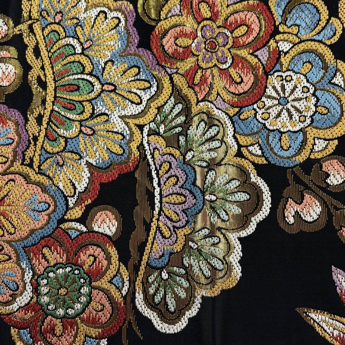  袋帯 秀品 やまと 松竹梅 箔 黒 六通 正絹 袋帯 帯