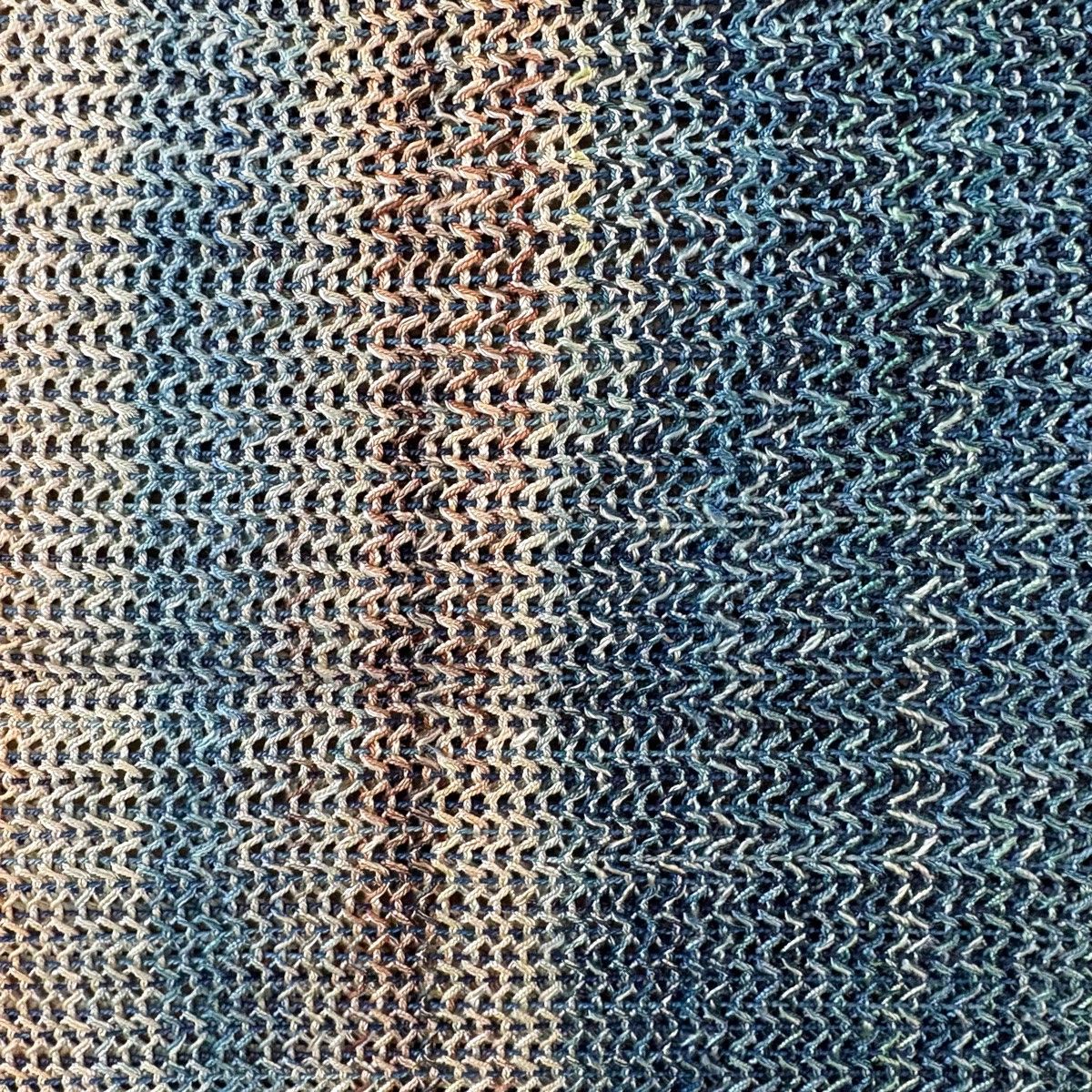 名古屋帯 秀品 八寸名古屋帯 夏帯 霞 幾何学 藍色 正絹