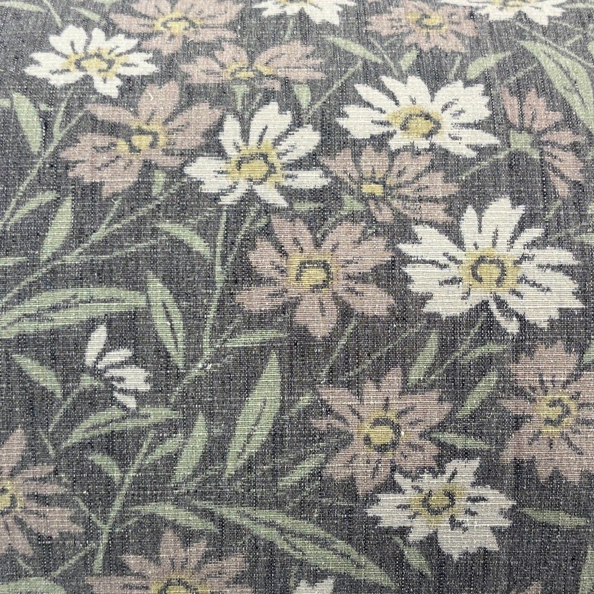 名古屋帯 秀品 八寸名古屋帯 松葉仕立て 草花 濃紫 正絹