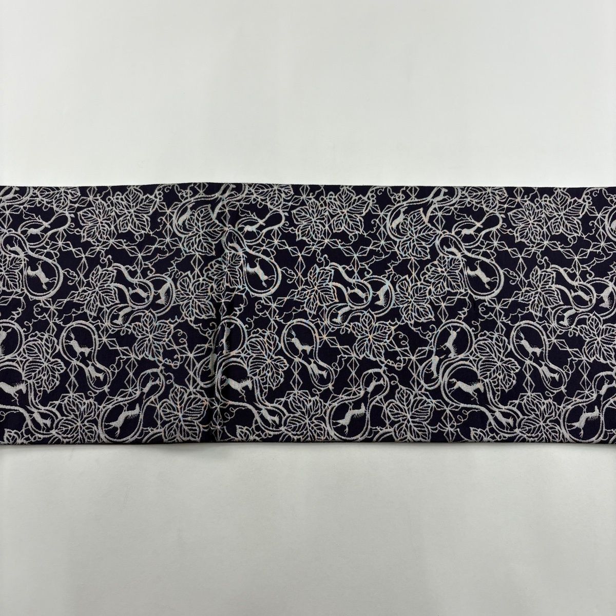 美品】 袋帯 秀品 人間国宝 南部芳松 落款 動物 瓢箪 箔 濃紫 全通