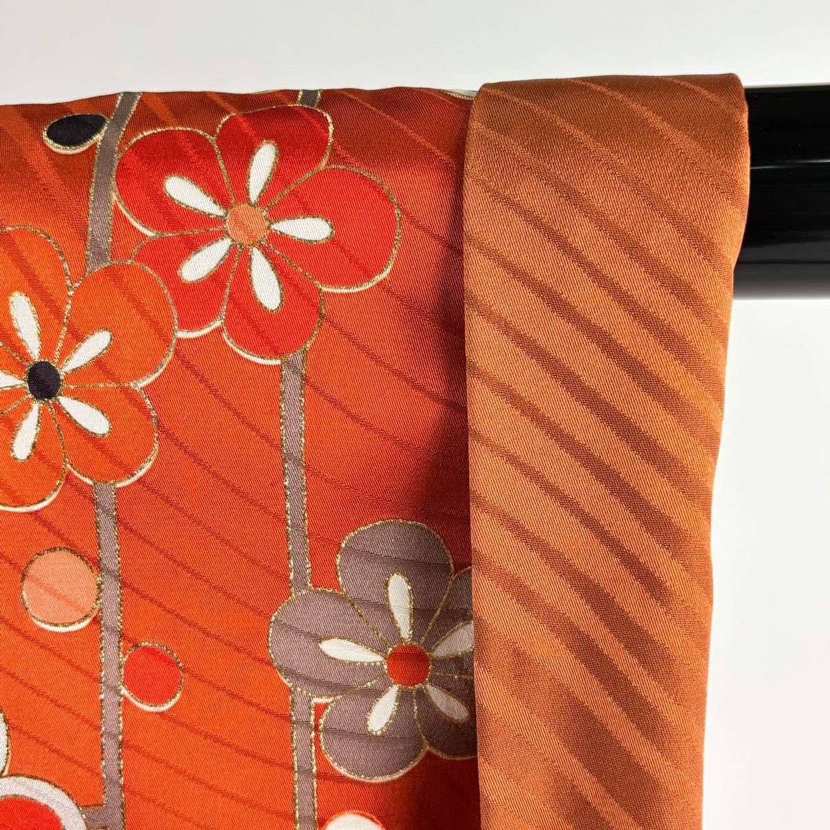 美品】 振袖 身丈164cm 裄丈64.5cm M 袷 袋帯フルセット 蝶 梅 金銀彩