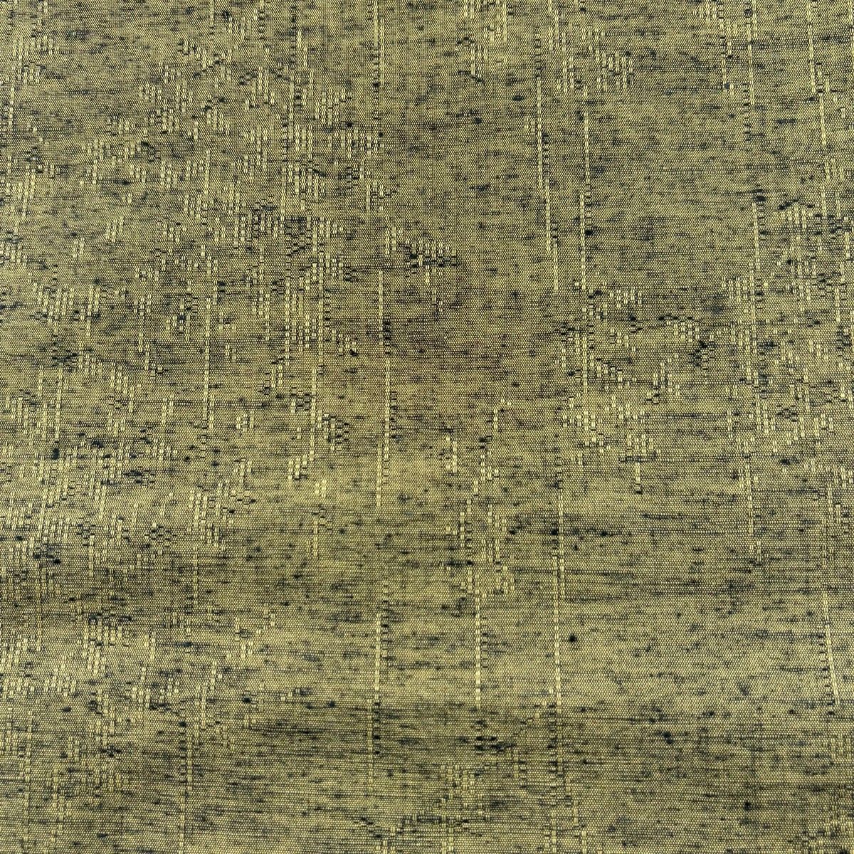 反物 秀品 紬 幾何学模様 よもぎ色 正絹