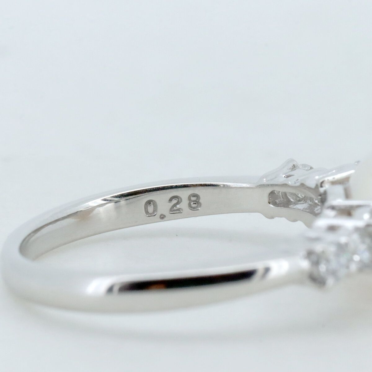 タサキ パールダイヤモンド リング 指輪 12号 8.5ミリ 0.28ct Pt900