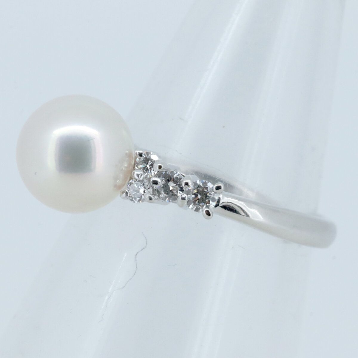 タサキ パールダイヤモンド リング 指輪 12号 8.5ミリ 0.28ct Pt900