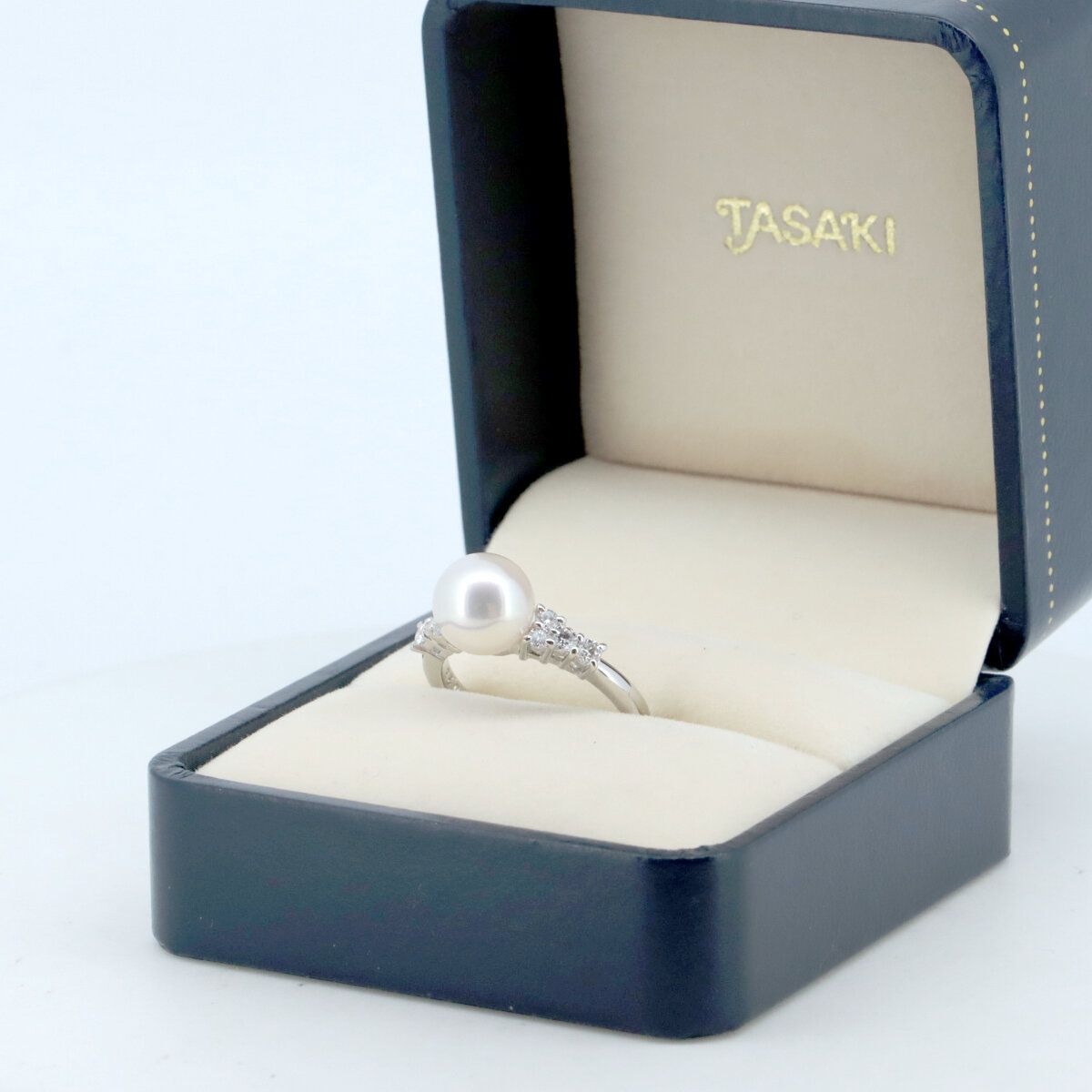 タサキ パールダイヤモンド リング 指輪 12号 8.5ミリ 0.28ct Pt900