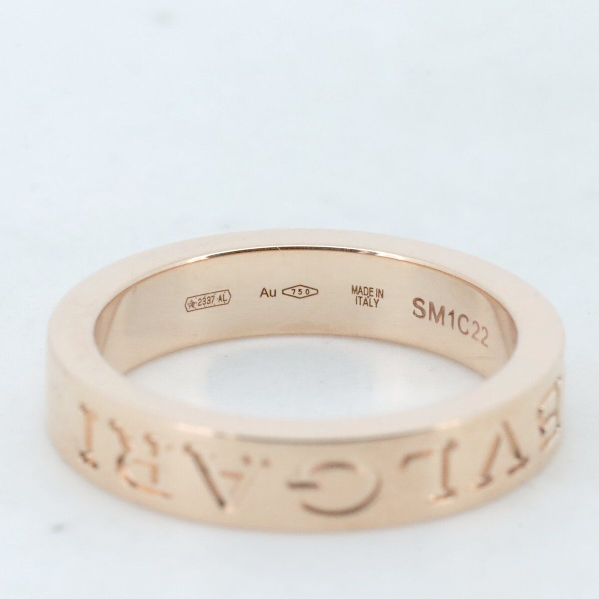 ブルガリ ダブルロゴ ダイヤモンド リング 指輪 11号 K18PG(18金