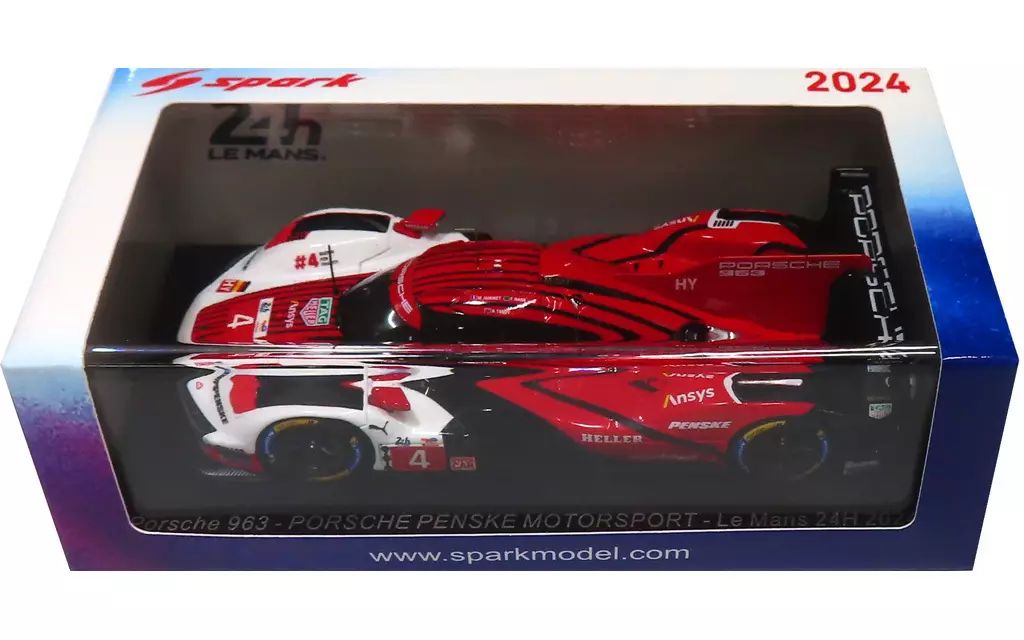 ミニカー 1 43 Porsche 963 PENSKE Le Mans 24 H 2025 TAG HEUER 4 レッド×ホワイト×ブラック S 9112