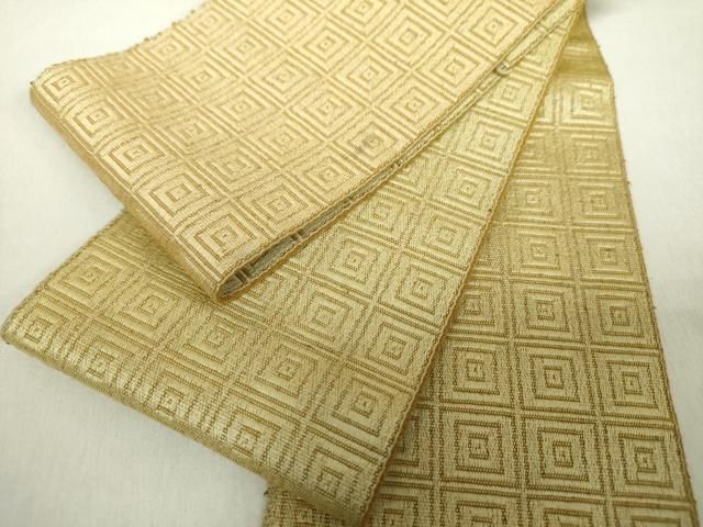 平和屋着物 男性 本場筑前博多織 両面 角帯 格子 正絹 ps