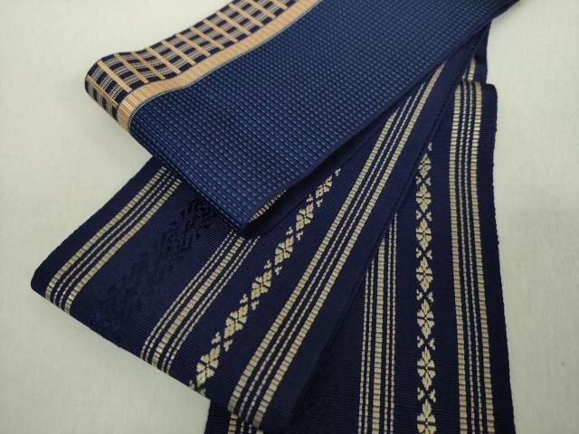 平和屋着物 男性 本場筑前博多織 両面 角帯 献上 正絹 ps