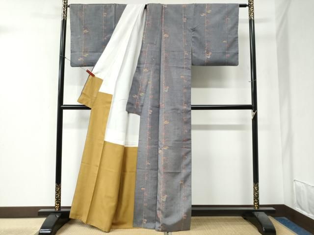 平和屋着物○上質な小紋 紬地 枝葉文 正絹 逸品 CAAZ3766yc - メルカリ
