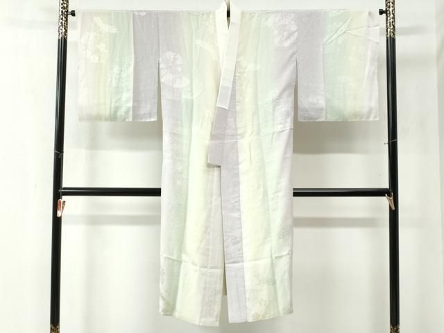 平和屋着物 長襦袢 袷 扇面花丸地紋 暈し染め 正絹 yc