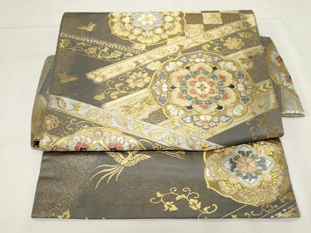 平和屋着物 つけ帯 唐織 正倉院花文 金糸 正絹 dy