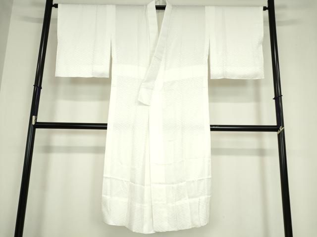 平和屋着物●長襦袢 無双仕立て 紗綾型地紋 白色 正絹 逸品 DAAY9536az