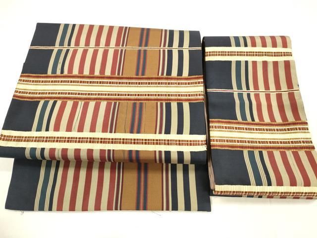 平和屋着物 本場筑前博多織 つけ帯 横段間道 正絹 cm