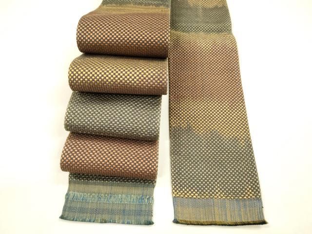 平和屋着物 男性 本場筑前博多織 角帯 霞文 証紙付き 正絹 DABA0167cm