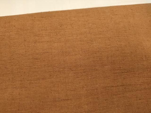 平和屋着物●つけ帯　紬地　唐茶色　正絹　逸品　DABA0183cm 平和屋着物○つけ帯 紬地 唐茶色 正絹 逸品 DABA0183cm