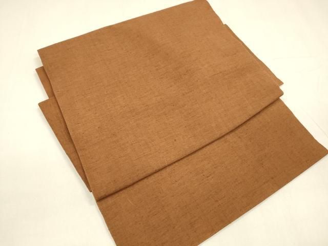平和屋着物 つけ帯 紬地 唐茶色 正絹 cm