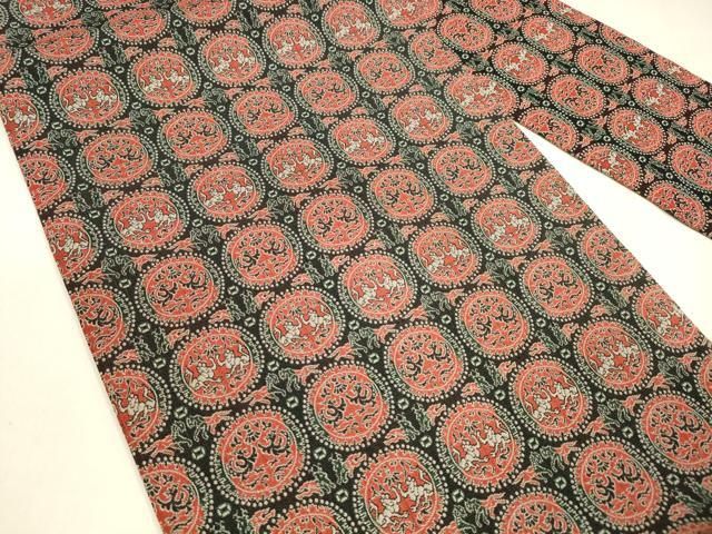 平和屋着物○全通柄九寸名古屋帯 円文白虎朱雀錦