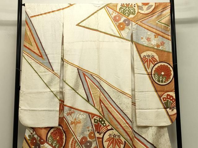 平和屋着物 豪華振袖 駒刺繍 飛鳥花丸文 金彩 正絹 gh