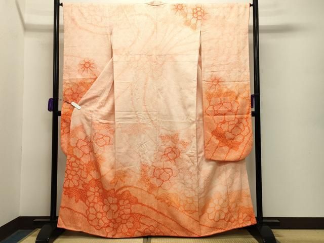 平和屋着物 豪華振袖 総絞り 舞花文 暈し染め 正絹 gh