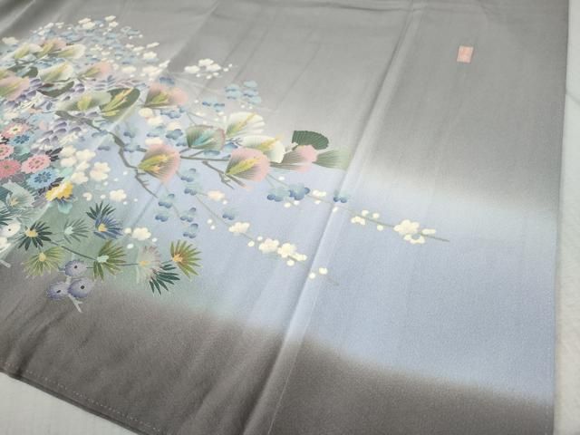 平和屋着物○本加賀友禅作家 村下信幸 色留袖 草花文 暈し染め 正絹