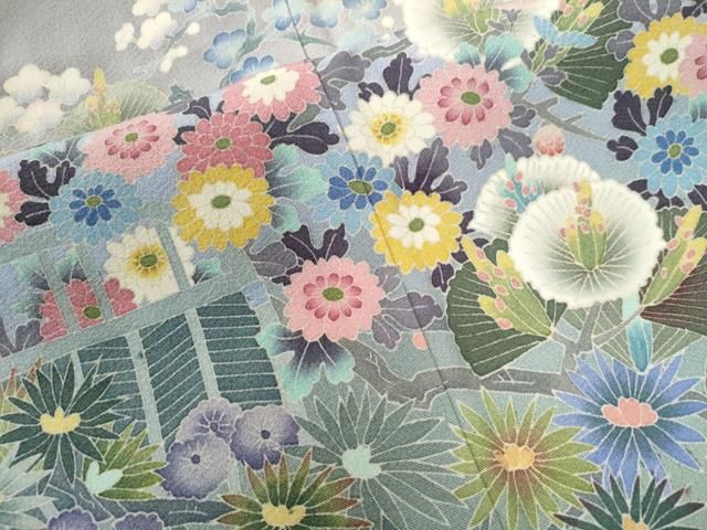 平和屋着物○本加賀友禅作家 村下信幸 色留袖 草花文 暈し染め 正絹