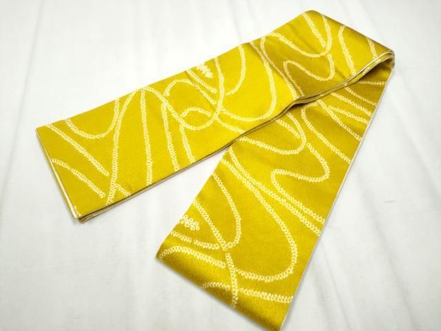 平和屋着物 両面 半幅帯 絞り 流水文 正絹 hy