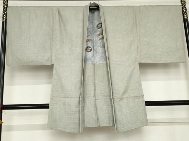 平和屋着物○男性 紬 アンサンブル 亀甲柄 正絹 逸品 AABD6409cs