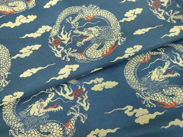 平和屋着物○アンティーク 大正ロマン 九寸名古屋帯 丸龍 正絹 逸品