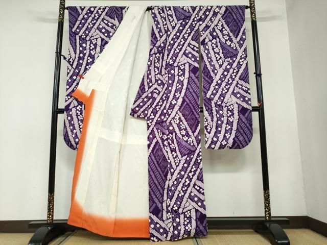 平和屋着物 豪華振袖 総絞り 流水舞花文 正絹 ud