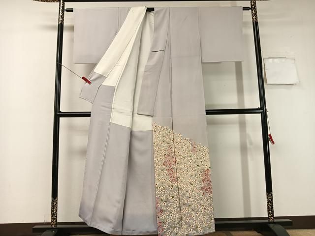 平和屋着物 本加賀友禅作家 野路博 色留袖 草花文 暈し染め 正絹 vp