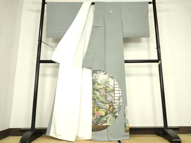 平和屋着物 豪華色留袖 友禅 作家物 庭園風景文 正絹 az