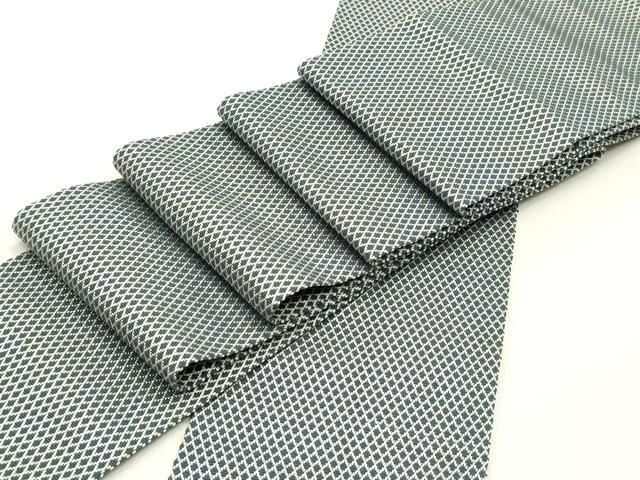 平和屋着物 男性 本場筑前博多織 角帯 菱文 正絹 ob