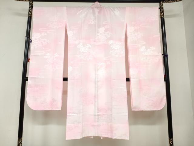 平和屋着物 振袖用長襦袢 無双仕立て 草花地紋 暈し染め 半衿刺繍 洗える着物 ud