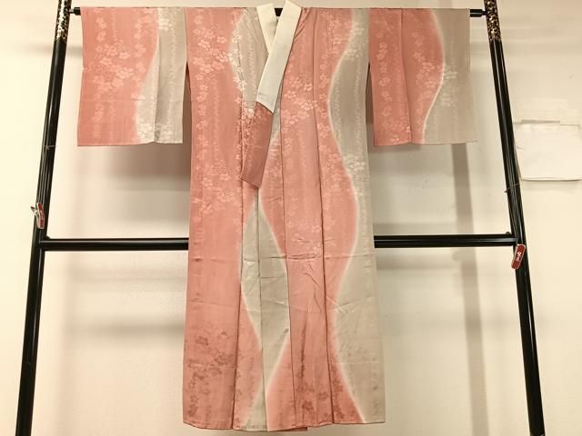 平和屋着物 長襦袢 無双仕立て 立涌花地紋 暈し染め 正絹 vp