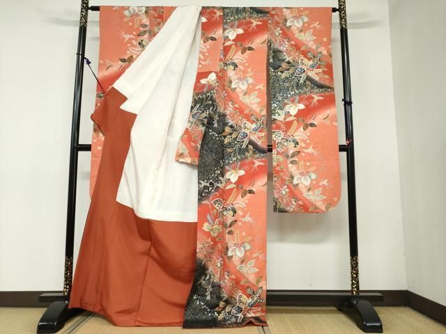 平和屋着物 豪華振袖 鳳凰草花文 金銀彩 正絹 ud